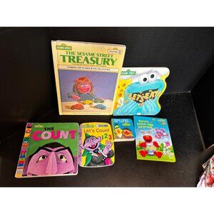 Lot of 6 Sesame Street books Count Bert Ernie‎ Treasury Elmo Cookie Monster